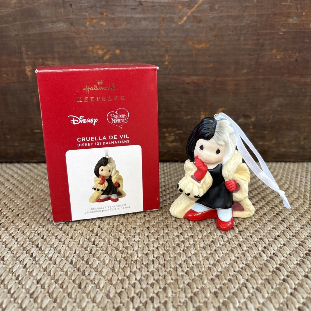 Hallmark 2021 Cruella De Vil, Precious Moments Keepsake Ornament, Disney